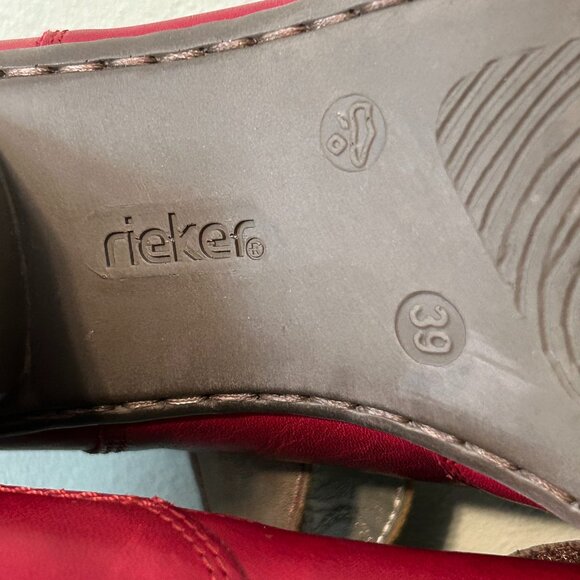 Rieker AntiStress Cherry Red Mary Jane - Open Back - Size 8 to 8.5 - EU 39 - Picture 7 of 10